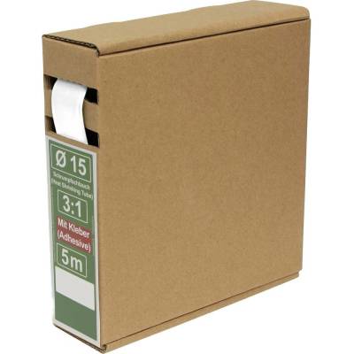 Quadrios 25CA492 zmršťovacia bužírka s lepidlom biela 15 mm 5 mm Pomer zmrštenia:3:1 5 m