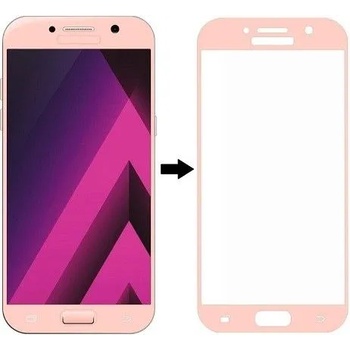 Samsung 3D Стъклен протектор Full Cover за Samsung А320 Galaxy A3 2017, Розово златен (2142)