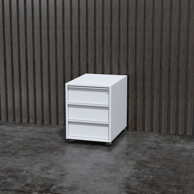 NARBUTAS Контейнер Nova A от Narbutas, 428 x 600 x 560 mm, бял меламин, бяла вградена дръжка