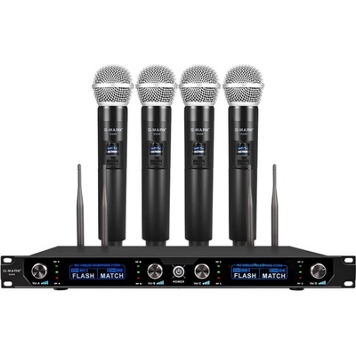 G MARK Profesionální Set 4kanálový Bezdrátový Stream Podcast Karaoke Party Stage 50 m