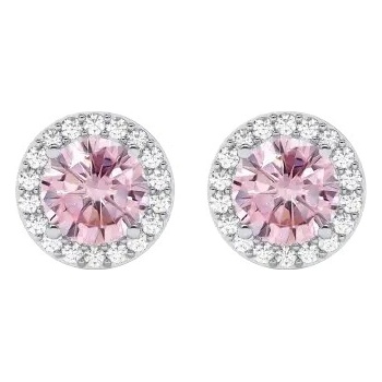 Dabog Strieborné 925 dámske náušnice Aurora Rosé s ružovým zirkónom ST-Z-NA-042