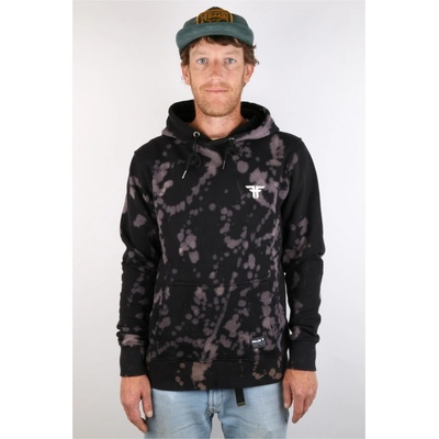 Fallen Acid Wash Hoodie Tie Dye Black