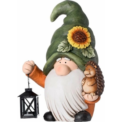 Trpaslík s lampášom zelený 11,5x7,2x14,8cm 223246