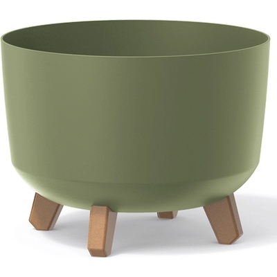 NABBI DGRL300 plastový kvetináč na nožičkách 29 cm zelený