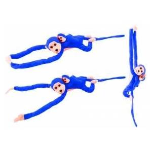 LEAN Toys Mascot Plush Monkey with Baby, Blue 90 cm