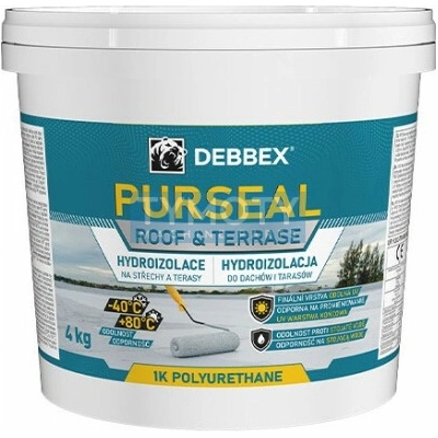 Debbex Hydroizolácia na strechy a terasy PURSEAL - 4 kg biela, vedro