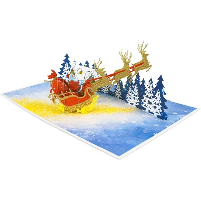 Kiriori Поздравителна картичка Kiriori Pop-up - Снежна приказка (CLWCH192PANO)