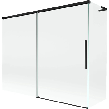 Mexen Rox L параван за вана, двукрилен, плъзгащ се, 190 + 80 x 150 см, прозрачен, черен - 8C9L-190-080-70-00 (8C9L-190-080-70-00)