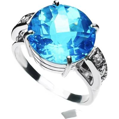 Stuchlík zlatý prsten s topazem a diamanty 015397