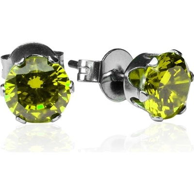 BM Jewellery Náušnice se zelenými zirkony ⌀ 0,6 cm S275020
