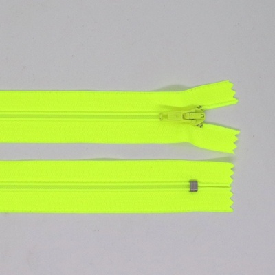 Spirálový zip výstražně žlutý - 18 cm