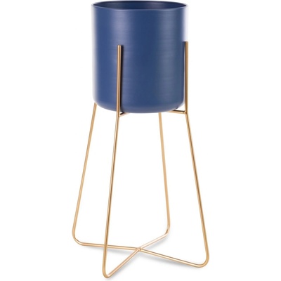 EUROFIRANY KOVOVÝ KVETINÁČ SO STOJANOM 31X52 CM MODRÁ