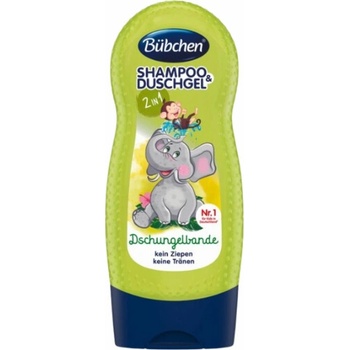 Bübchen Kids šampon a sprchovací gél 2v1 Partička z džungle 230 ml