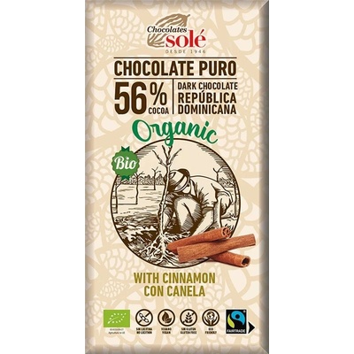 SOLÉ Bio hořká čokoláda se skořicí 100 g