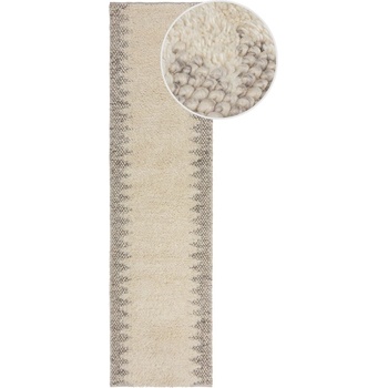 Flair Rugs Кремава ръчно изработена пътека със смес от вълна 60x230 cm Minerals Border - Flair Rugs (503119376408)