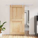 vidaXL Преплъзваща се врата Естествено и бяло 100 x 210 cm (3444962)