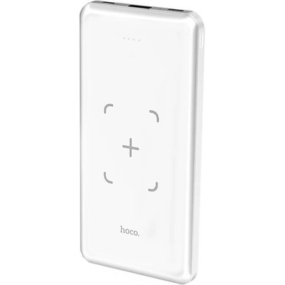hoco. J50 Surf Power Bank 10000mAh - външна батерия с USB изход и с технология за безжично зареждане (бял)