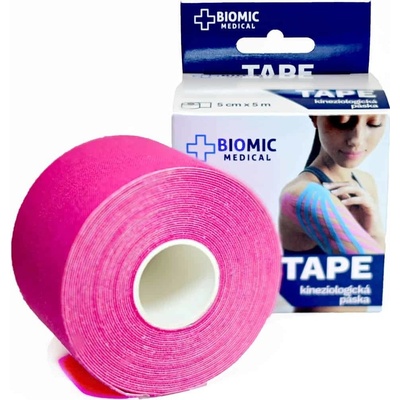 BIOMIC Tape kineziologická páska ružová 5 cm x 5 m