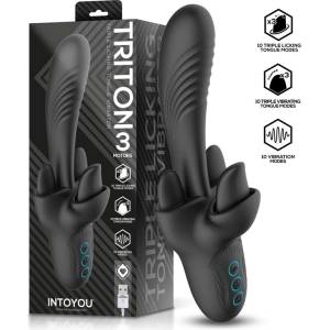 INTOYOU Triton Triple Licking Tongue Vibrator Black