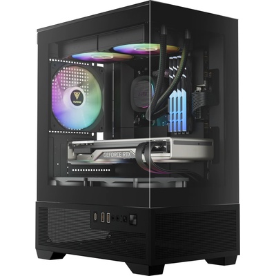 кутия Case mATX - AURA GC9M Elite - 3 x 120 mm A-RGB, USB-C, Tempered Glass (AURA-GC9M-ELITE-ARGB-BK)
