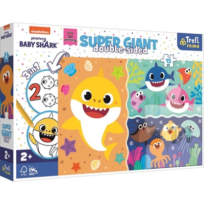 Trefl Oboustranné Baby Shark SUPER GIANT 15 dielov