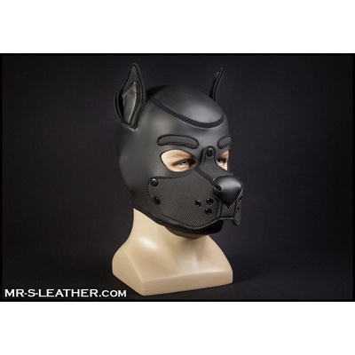 Psia maska Mr. S Leather Neoprene K9 Hood čierna XL neoprénová psia kukla pre puppy play