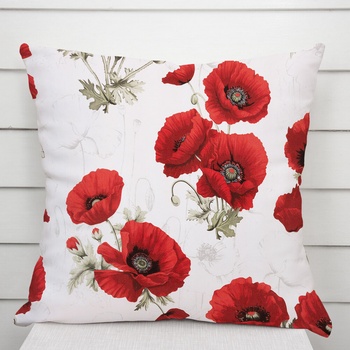 Biante bavlna Sandra SA-632 Vlčie maky na bielom 60 x 60 cm