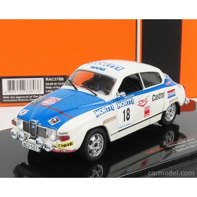 Ixo-models Saab 96 V4 N 18 Rally 1000 Lakes 1976 J.vilkas J.soini Bílá Modrá 1:43