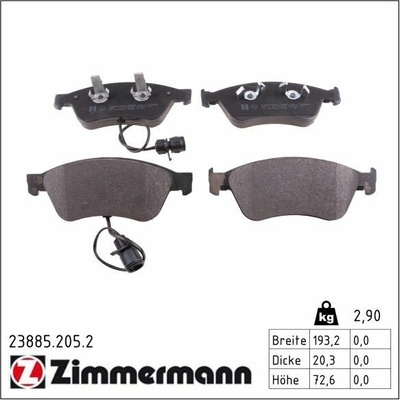 Sada brzdových platničiek kotúčovej brzdy ZIMMERMANN 23885.205.2 23885.205.2