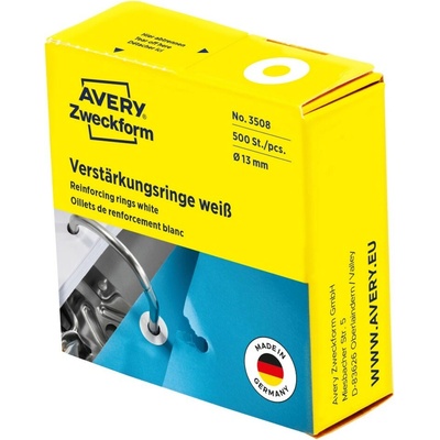 Avery Zweckform 3508 Zpevňovací kroužky 13 mm 500 ks bílé PP fólie