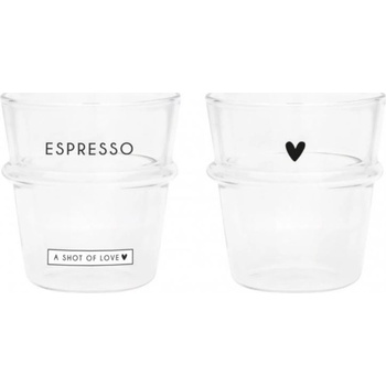 Bastion Collections Sklenice na kávu Espresso Hearts Enjoy Espresso 100 ml