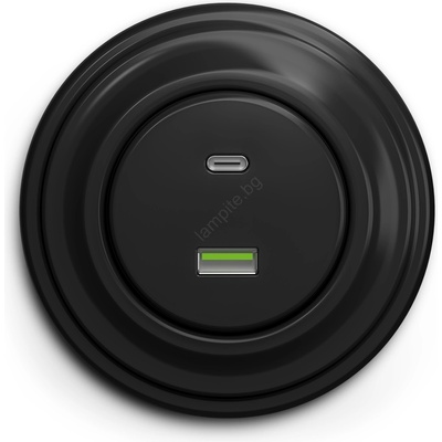 Kliklap - Ретро USB изход A+C с черна рамка (KA0016K)