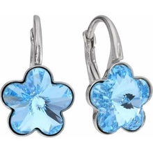Swarovski Elements Flower dětské stříbrné visací modré kytičky květinky 31080.3 Aquamarine modrá světlá azurová nebeská