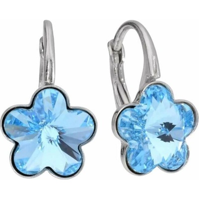 Swarovski Elements Flower dětské stříbrné visací modré kytičky květinky 31080.3 Aquamarine modrá světlá azurová nebeská