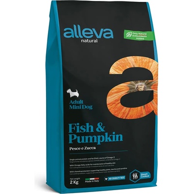 Alleva NATURAL кучешка риба и тиква възрастен мини 2 кг