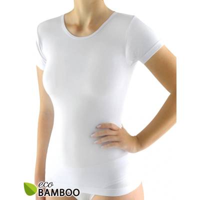 Gina Dámské Tričko Eco Bamboo 08027P S Krátkým Rukávem Bílé