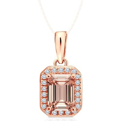 Savicki Prívesok ružové zlato morganity diamanty SAVP62904 R M MR