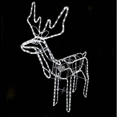 Foxter Vánoční LED Sob s pohyblivou hlavou 130 cm studená bílá