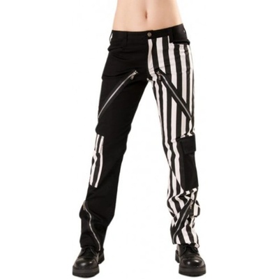 Black Pistol kalhoty gothic Freak Pants Stripe Black/White