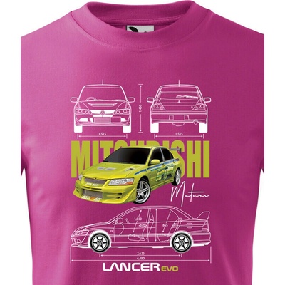 Dětské tričko Mitsubishi Lancer Evolution Purpurová Canvas Bezvatriko.cz 2319