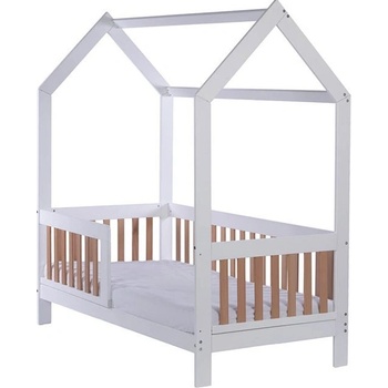 Drewex Dětská buková postel se zábranou Casa Bambini 160x80x174 cm