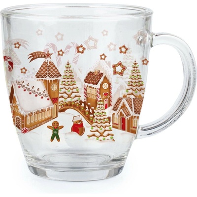TORO Skleněný hrnek perníčková vesnička 350 ml – Zboží Dáma