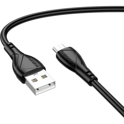 BOROFONE Кабел за данни / зареждане - Borofone (BX121 Energy Series) - USB към Micro-USB, PVC, 2.4A, 1m - Черен
