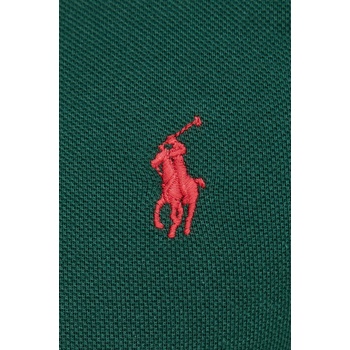 Ralph Lauren Памучна тениска с яка Polo Ralph Lauren в зелено с изчистен дизайн (710795080018)