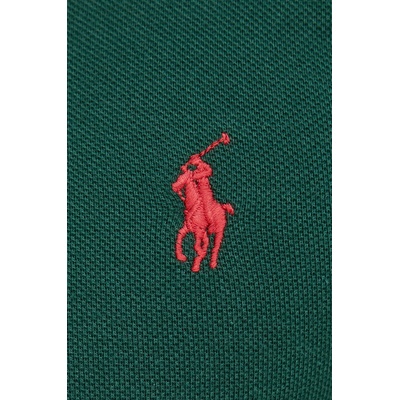 Ralph Lauren Памучна тениска с яка Polo Ralph Lauren в зелено с изчистен дизайн (710795080018)