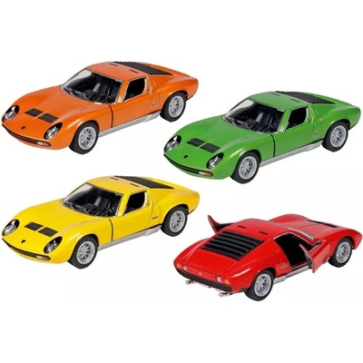 Goki Метална количка Goki - Lamborghini Miura P400 SV 1971, 1: 34, асортимент (12305)