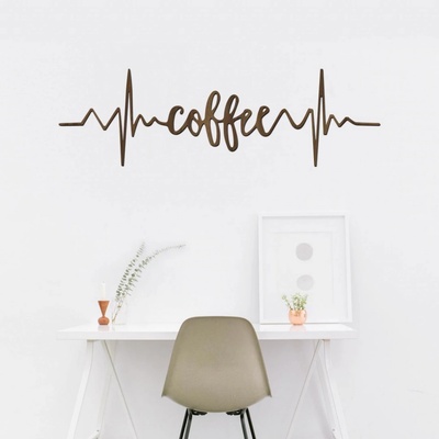 dřevo života Dřevěná dekorace COFFE PULSE Rozměry (cm): 80x24, Zvolte barvu dekoru: Ořech