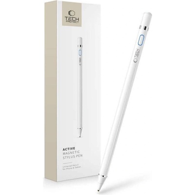 Tech-Protect Активна Писалка за Таблет и Телефон, Tech-Protect Active Stylus Pen, Бял (795787711583)