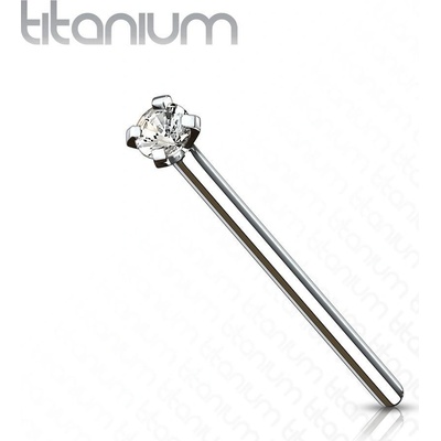 Šperky4U Variabilní piercing do nosu titan čirý kamínek TIT1039-025