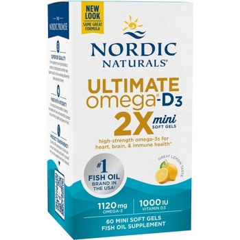 Image 1 of Nordic Naturals Ultimate Omega 2X Mini 1120 mg | With Vitamin D3 [60 Гел капсули]
